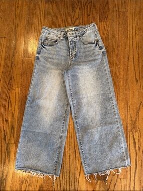 Light Blue Wide-Leg CroppedJeans